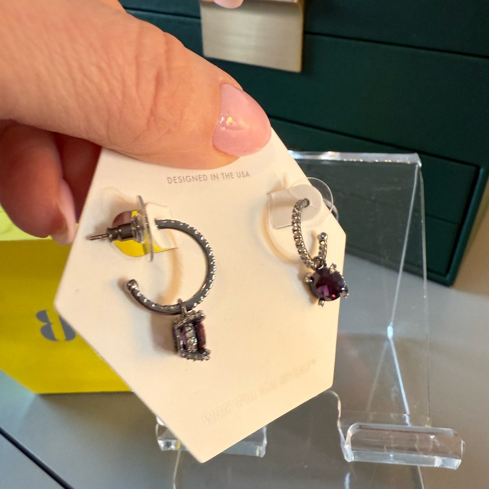 Bomb Party BP OG Hematite Amethyst Earrings Hoops A Never Ending Dream
